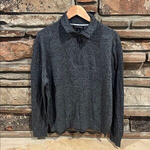 Banana Republic Pima Cotton and Cashmere Heather Grey Quarter Zip Pullover